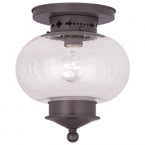 Livex Lighting Harbor 1 Light Bronze Ceiling Mount