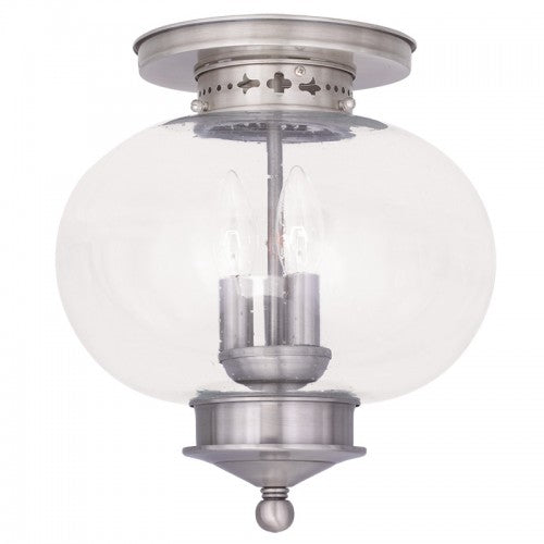 Livex Lighting Harbor 3 Light Brushed Nickel Ceiling Mount