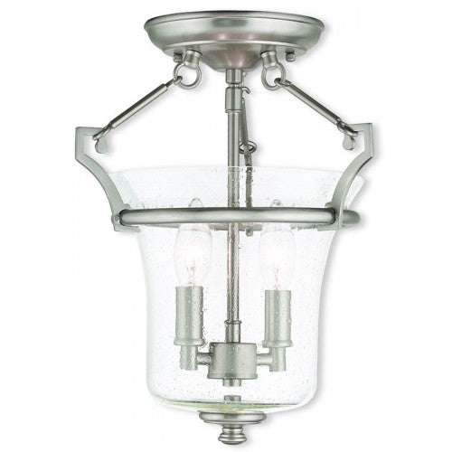 Livex Lighting Buchanan 2 Light Brushed Nickel Ceiling Mount