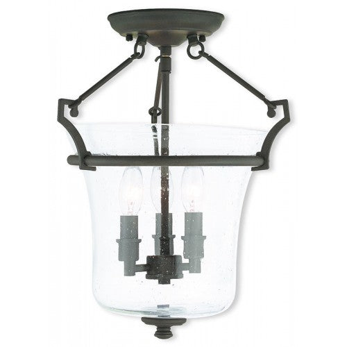 Livex Lighting Buchanan 3 Light Bronze Ceiling Mount