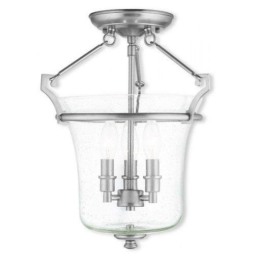 Livex Lighting Buchanan 3 Light Brushed Nickel Ceiling Mount