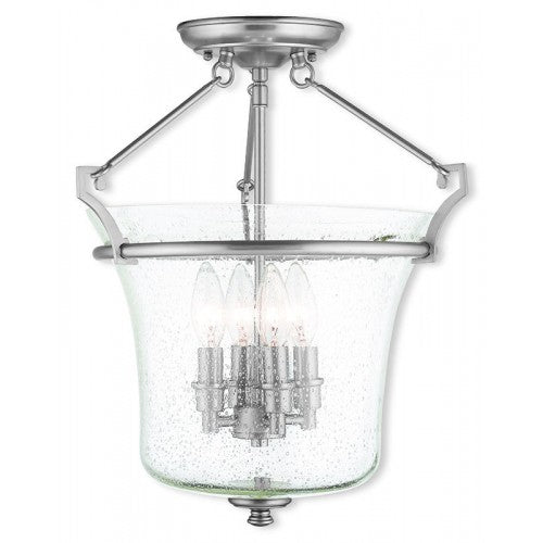 Livex Lighting Buchanan 4 Light Brushed Nickel Ceiling Mount