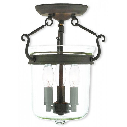 Livex Lighting Rockford 3 Light Bronze Ceiling Mount