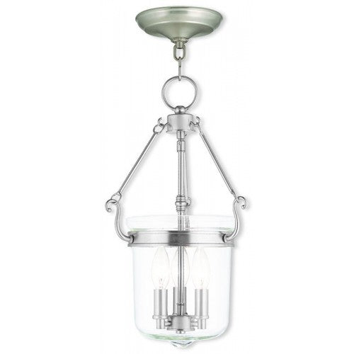 Livex Lighting Rockford 3 Light Brushed Nickel Pendant