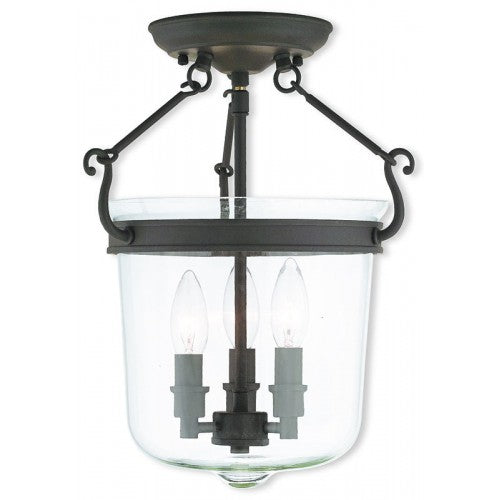 Livex Lighting Rockford 3 Light Bronze Ceiling Mount