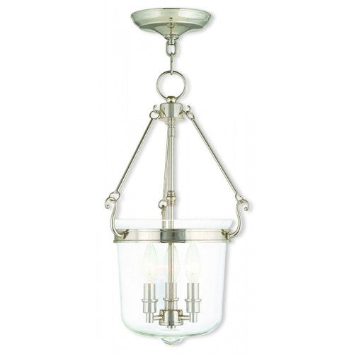 Livex Lighting Rockford 3 Light Polished Nickel Pendant