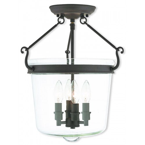Livex Lighting Rockford 4 Light Bronze Ceiling Mount