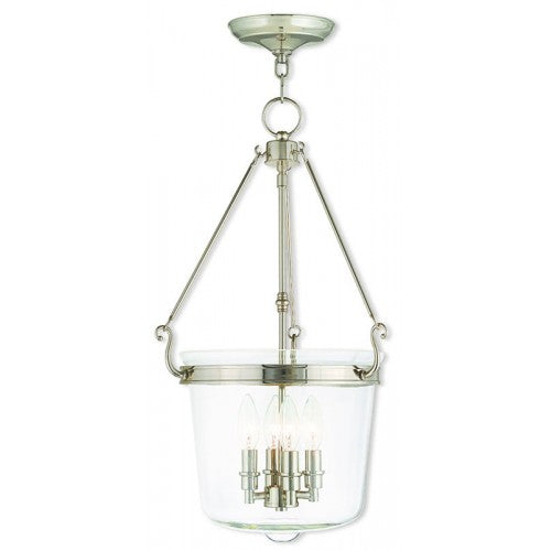 Livex Lighting Rockford 4 Light Polished Nickel Pendant