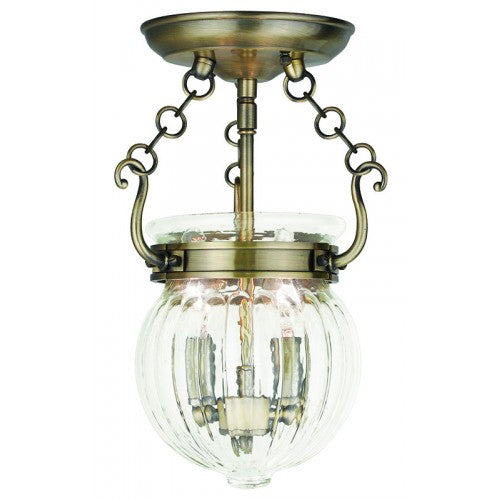 Livex Lighting Everett 2 Light Antique Brass Ceiling Mount
