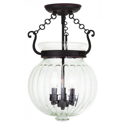 Livex Lighting Everett 3 Light Olde Bronze Ceiling Mount