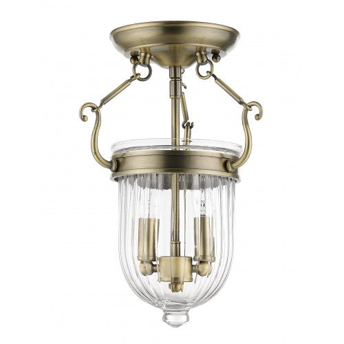 Livex Lighting Coventry 2 Light Antique Brass Ceiling Mount