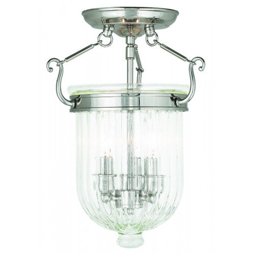 Livex Lighting Coventry 3 Light Polished Nickel Ceiling Mount