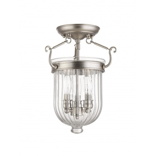 Livex Lighting Coventry 3 Light Brushed Nickel Ceiling Mount
