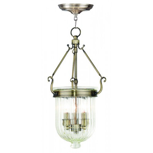 Livex Lighting Coventry 3 Light Antique Brass Pendant