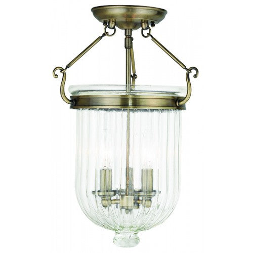 Livex Lighting Coventry 3 Light Antique Brass Ceiling Mount
