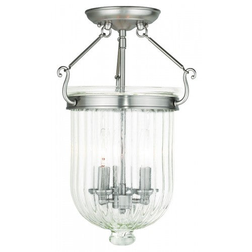 Livex Lighting Coventry 3 Light Brushed Nickel Ceiling Mount