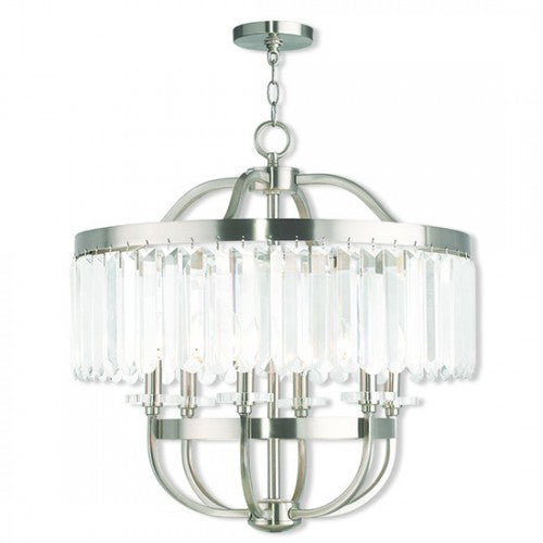 Livex Lighting Ashton 6 Light Brushed Nickel Chandelier