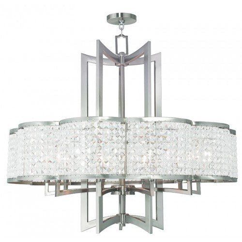 Livex Lighting Grammercy 10 Light Brushed Nickel Chandelier