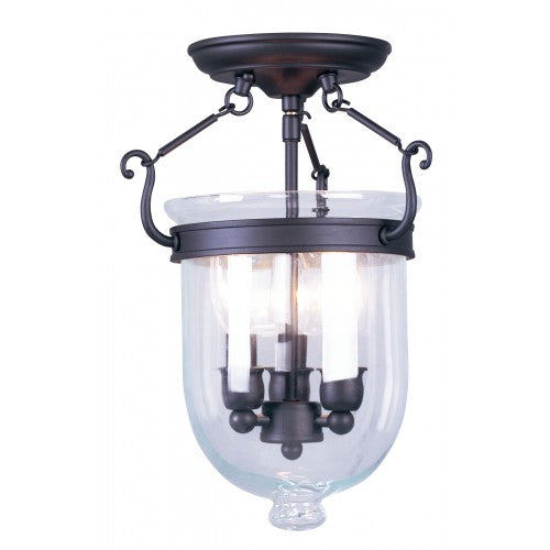 Livex Lighting Jefferson 3 Light Bronze Ceiling Mount