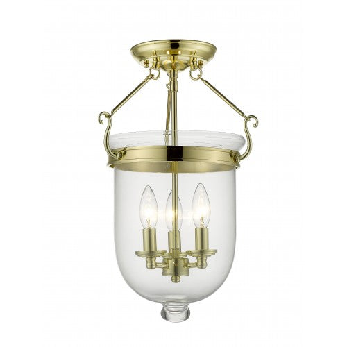 Livex Lighting Jefferson 3 Light Polished Brass Ceiling Mount