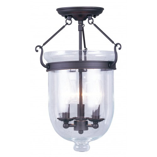 Livex Lighting Jefferson 3 Light Bronze Ceiling Mount