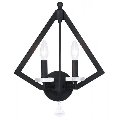 Livex Lighting Diamond 2 Light Bronze Wall Sconce