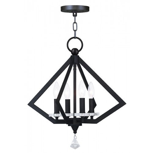 Livex Lighting Diamond 4 Light Bronze Chandelier