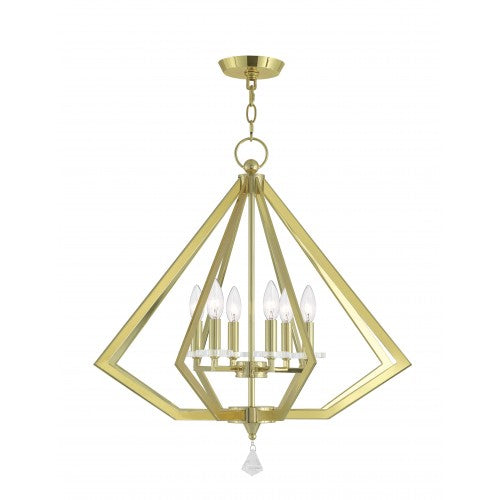 Livex Lighting Diamond 6 Lt PB Chandelier