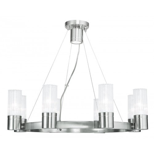 Livex Lighting Midtown 8 Light Brushed Nickel Chandelier