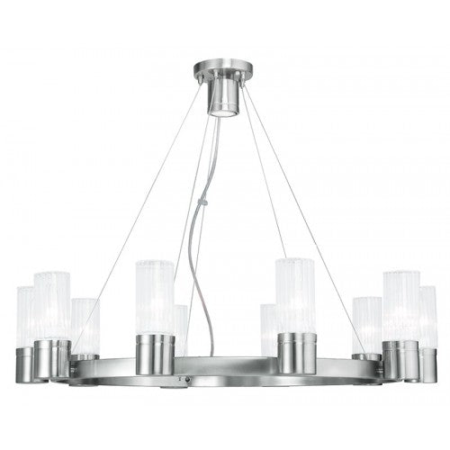Livex Lighting Midtown 10 Light Brushed Nickel Chandelier