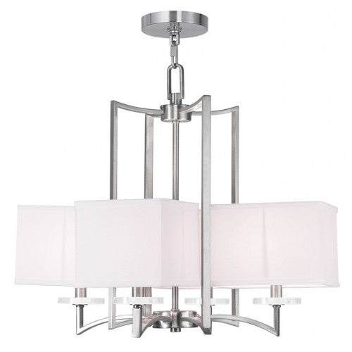Livex Lighting Woodland Park 4 Light Brushed Nickel Chandelier