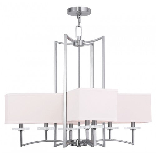 Livex Lighting Woodland Park 8 Light Brushed Nickel Chandelier