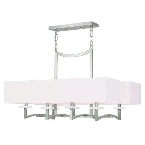 Livex Lighting Woodland Park 8 Light Brushed Nickel Chandelier