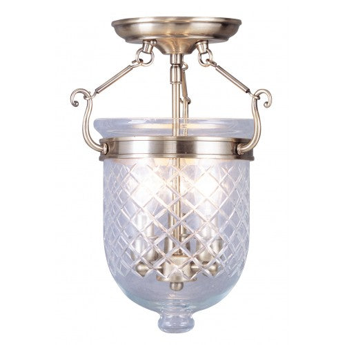 Livex Lighting Jefferson 3 Light Antique Brass Ceiling Mount