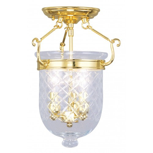 Livex Lighting Jefferson 3 Light Polished Brass Ceiling Mount