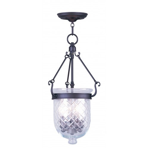 Livex Lighting Jefferson 3 Light Bronze Chain Lantern