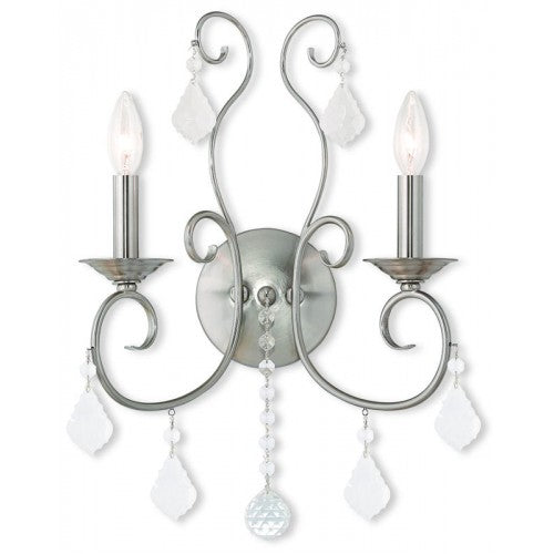 Livex Lighting Donatella 2 Light Brushed Nickel Wall Sconce