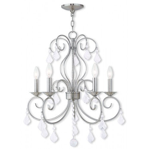 Livex Lighting Donatella 5 Light Brushed Nickel Chandelier