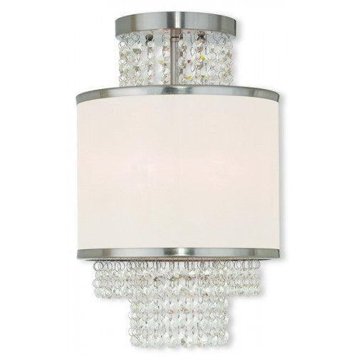 Livex Lighting Prescott 2 Light Brushed Nickel Ceiling Mount