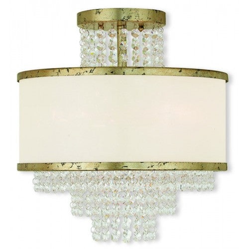 Livex Lighting Prescott 3 Light Winter Gold Ceiling Mount