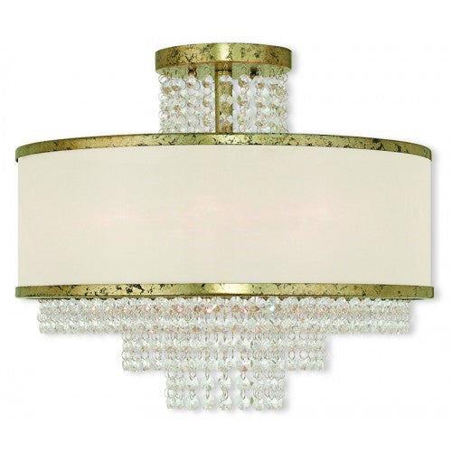 Livex Lighting Prescott 5 Light Winter Gold Ceiling Mount