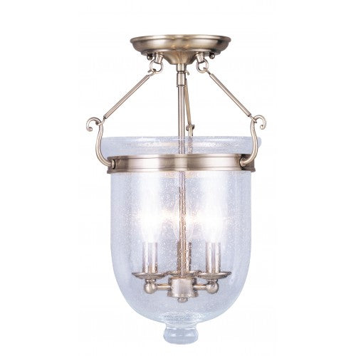 Livex Lighting Jefferson 3 Light Antique Brass Ceiling Mount