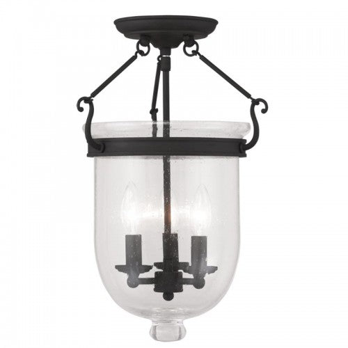 Livex Lighting Jefferson 3 Light Black Ceiling Mount