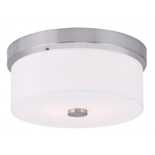 Livex Lighting Meridian 2 Light Brushed Nickel Ceiling Mount