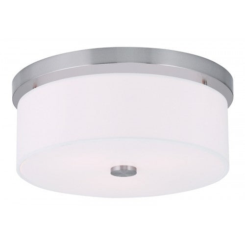 Livex Lighting Meridian 2 Light Brushed Nickel Ceiling Mount