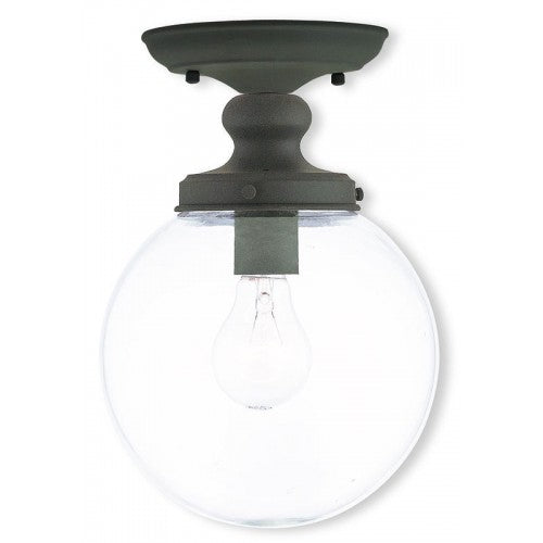 Livex Lighting Sheffield 1 Light Bronze Ceiling Mount