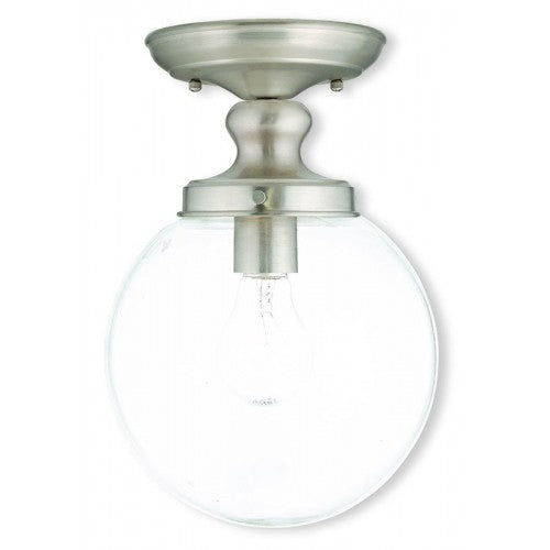 Livex Lighting Sheffield 1 Light Brushed Nickel Ceiling Mount