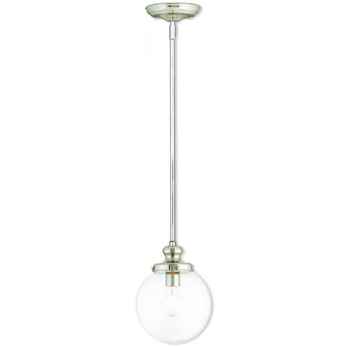 Livex Lighting Sheffield 1 Light Polished Nickel Mini Pendant
