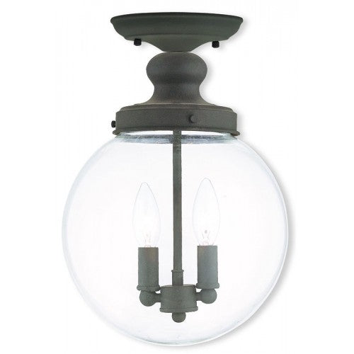 Livex Lighting Sheffield 2 Light Bronze Ceiling Mount
