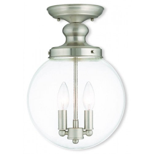 Livex Lighting Sheffield 2 Light Brushed Nickel Ceiling Mount